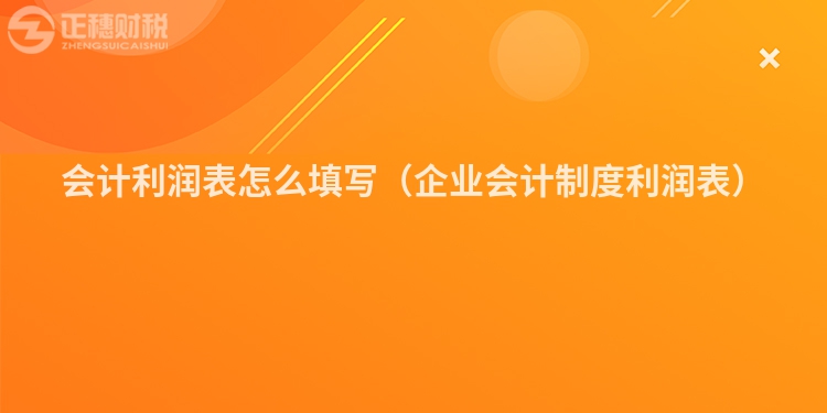 会计利润表怎么填写（企业会计制度利润表）