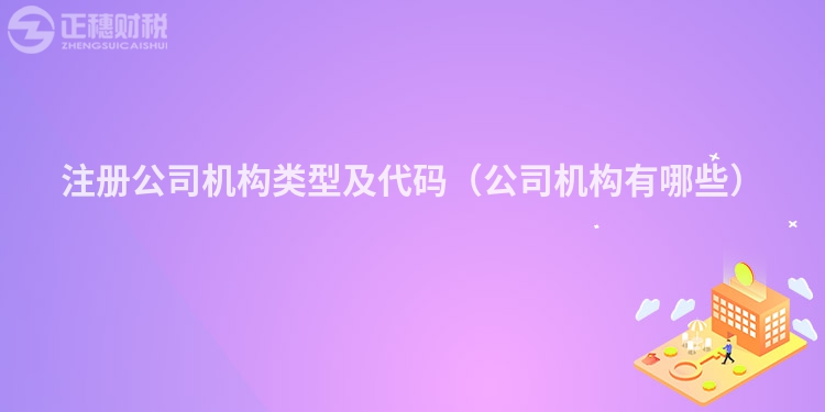 注册公司机构类型及代码（公司机构有哪些）
