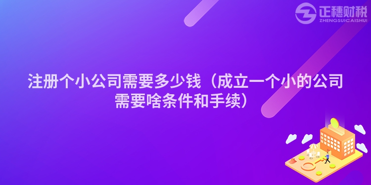 注册个小公司需要多少钱（成立一个小的公司需要啥条件和手续）