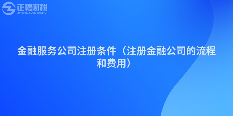 金融服务公司注册条件（注册金融公司的流程和费用）