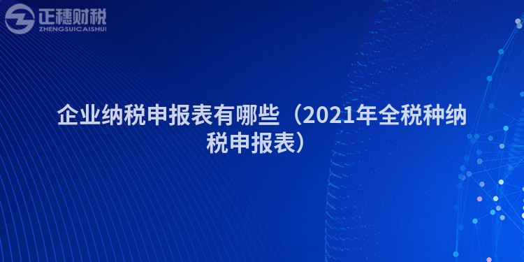 企业纳税申报表有哪些（2021年全税种纳税申报表）