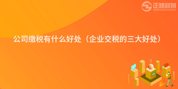 公司缴税有什么好处（企业交税的三大好处）