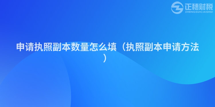 申请执照副本数量怎么填（执照副本申请方法）