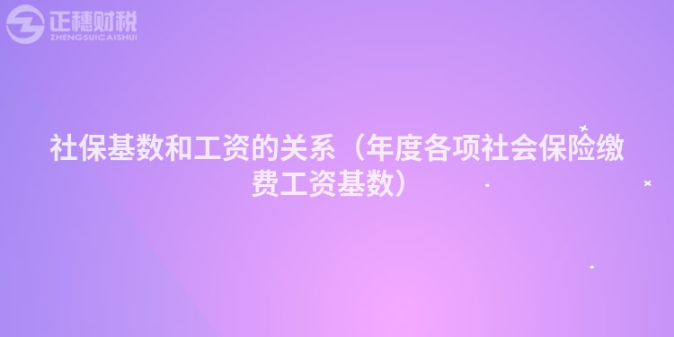 社保基数和工资的关系（年度各项社会保险缴费工资基数）