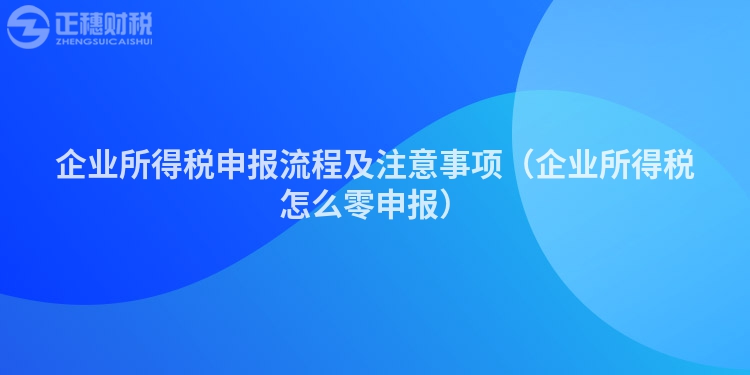 企业所得税申报流程及注意事项（企业所得税怎么零申报）