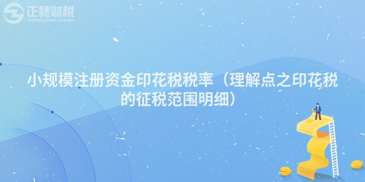 小规模注册资金印花税税率（理解点之印花税的征税范围明细）