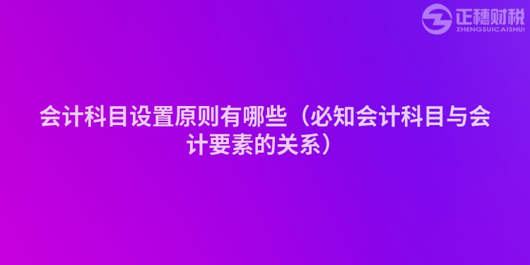 会计科目设置原则有哪些（必知会计科目与会计要素的关系）