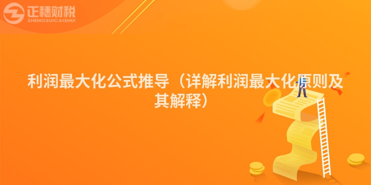 利润最大化公式推导（详解利润最大化原则及其解释）