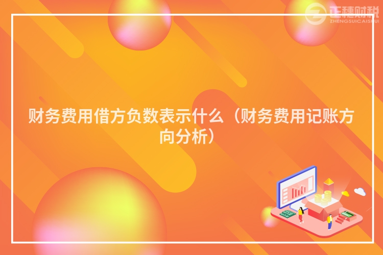 财务费用借方负数表示什么（财务费用记账方向分析）