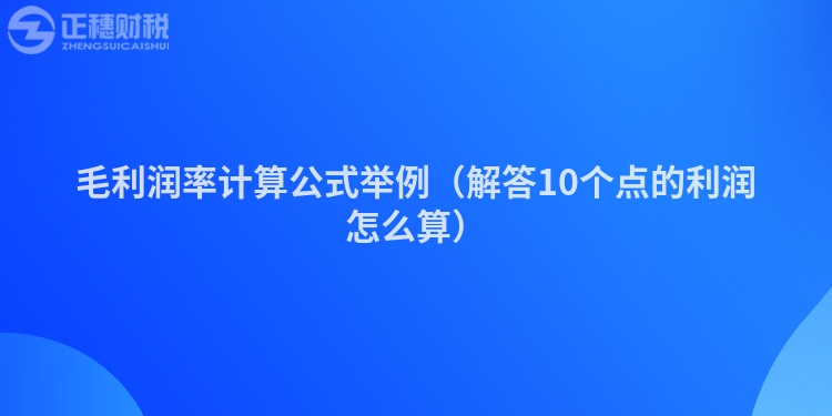 毛利润率计算公式举例（解答10个点的利润怎么算）