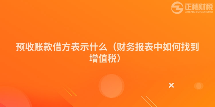预收账款借方表示什么（财务报表中如何找到增值税）
