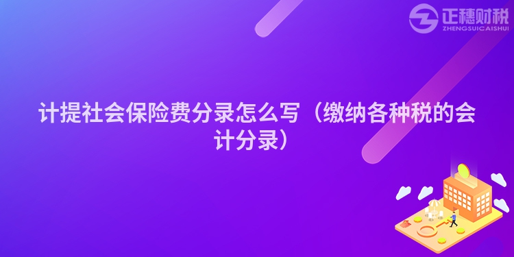 计提社会保险费分录怎么写（缴纳各种税的会计分录）