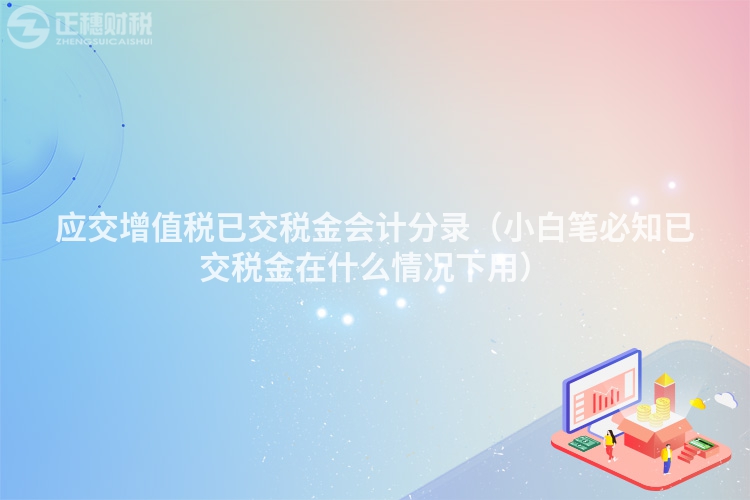 应交增值税已交税金会计分录（小白笔必知已交税金在什么情况下用）