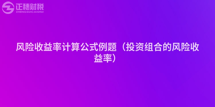风险收益率计算公式例题（投资组合的风险收益率）