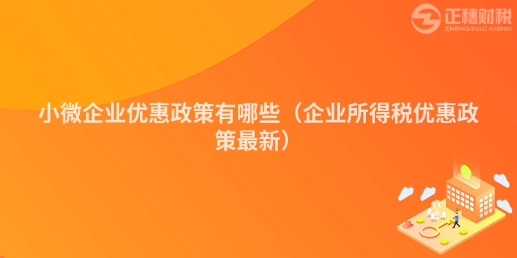 小微企业优惠政策有哪些（企业所得税优惠政策最新）